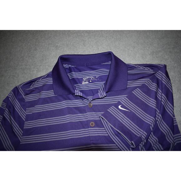 Nike Golf Polo Shirt Mens Size Large Tour Performance Dri-Fit Polyester Purple - Picture 4 of 6